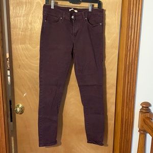 Levi’s 711 Maroon Skinny Jeans size 29